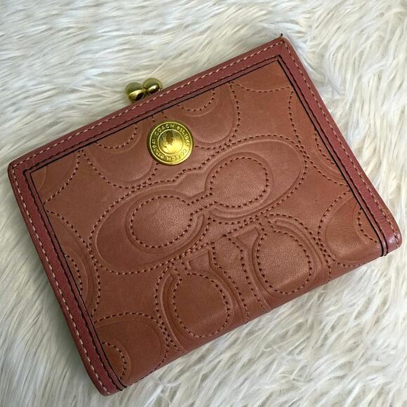 Coach Handbags - y2k COACH Vintage Pink Kisslock Wallet